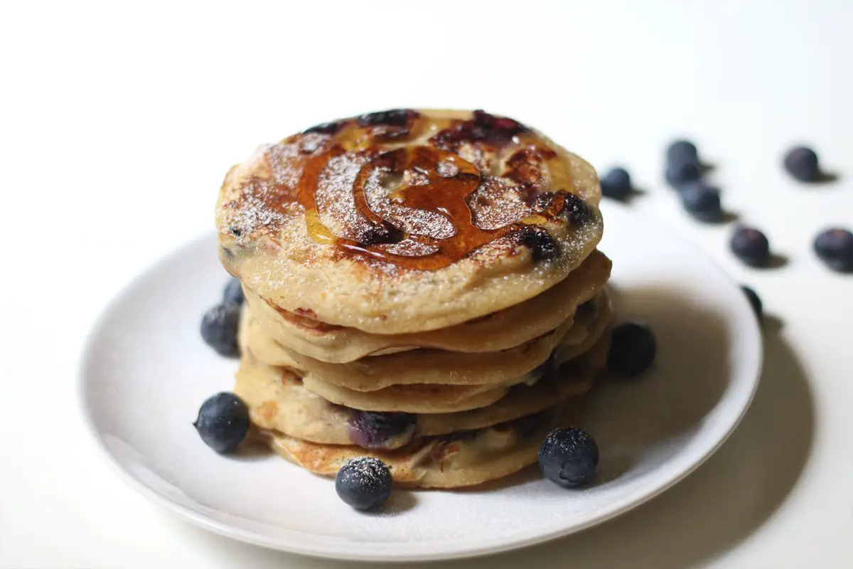 Eggless Blueberry Pancakes