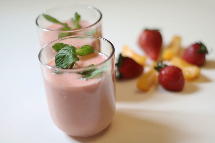 Peach And Strawberry Smoothie