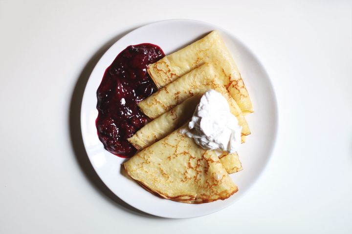Crepes with Mixed Berry Sauce