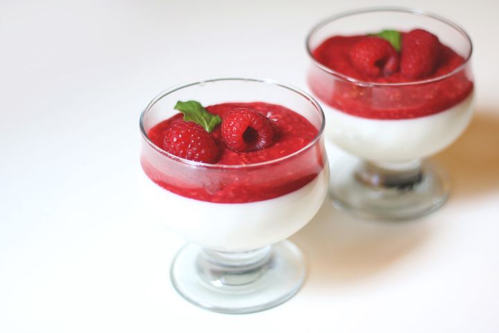 Panna Cotta with Raspberry Compote