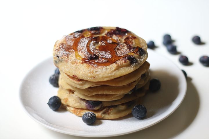 Eggless Blueberry Pancakes