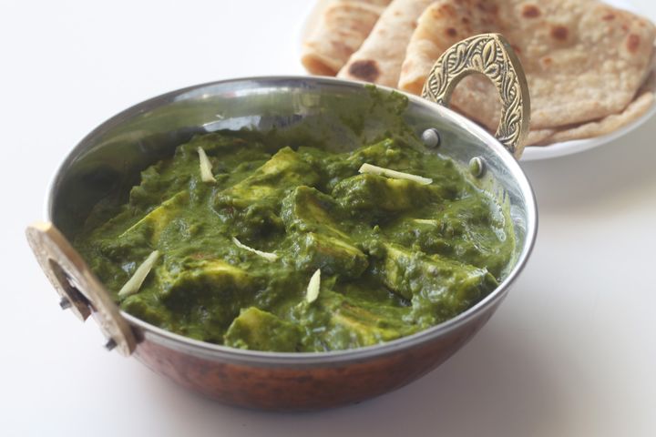 Spinach Cottage Cheese Curry/Palak Paneer