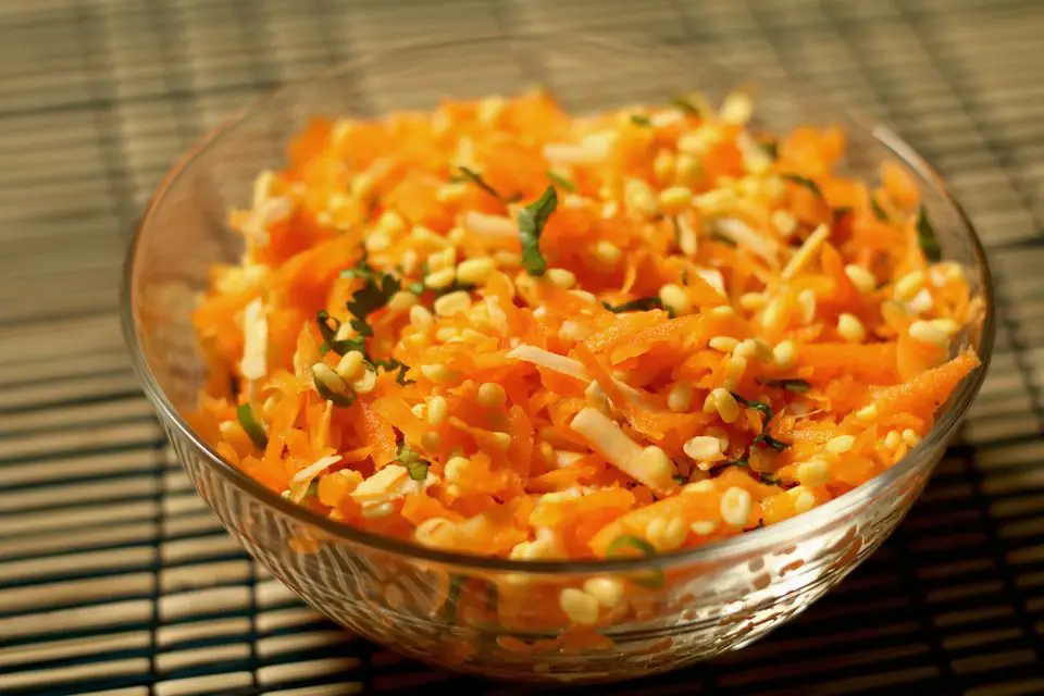 Carrot Moong Dal Salad - Indian Recipe - The Indian Claypot