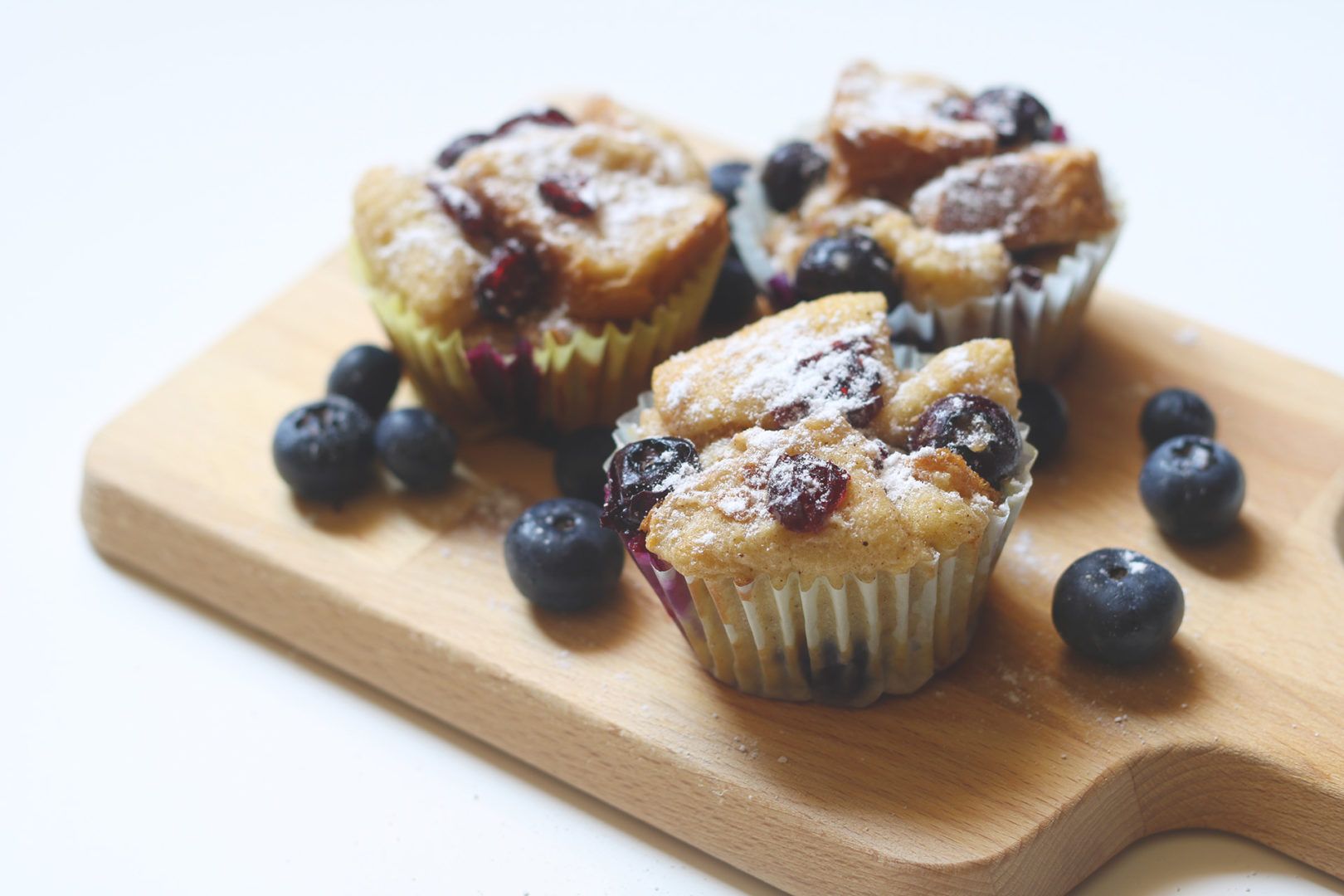 Blueberry Bread Pudding Muffins